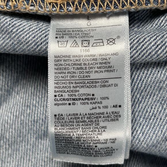 Old Navy Womens L Overall Shorts 100% Cotton Cuffed Leg Denim cottagecore fish - Picture 5 of 7